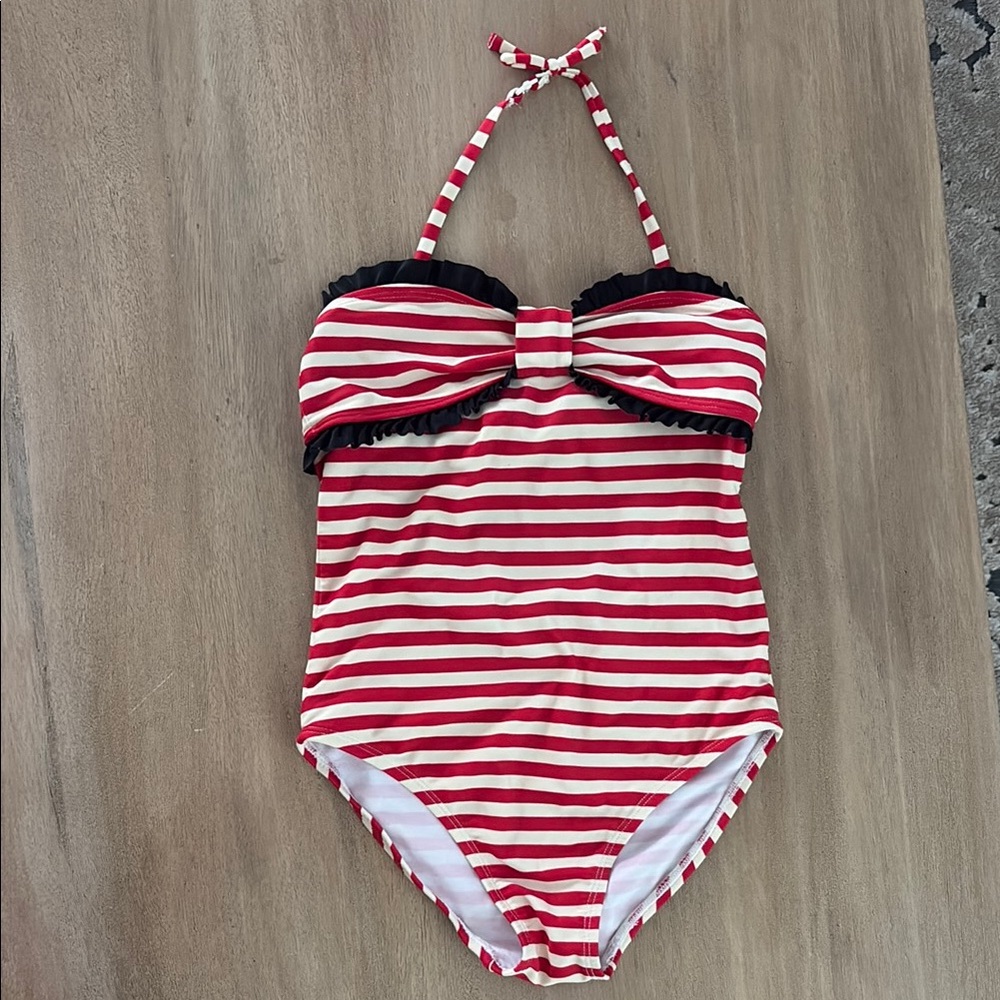 Kids Red and White Striped Swimsuit